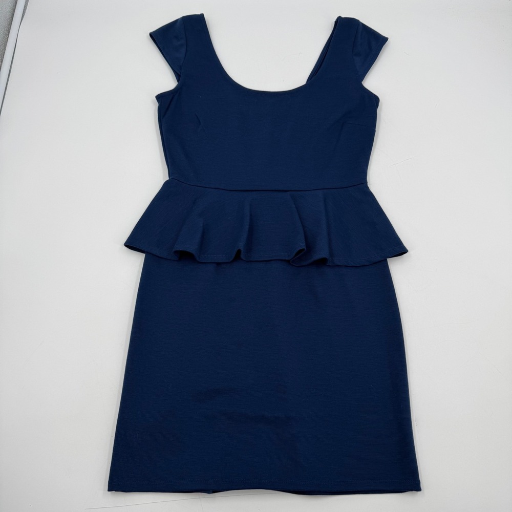 Speechless Navy Blue Peplum Dress‎ Sleeveless Party Cocktail Career